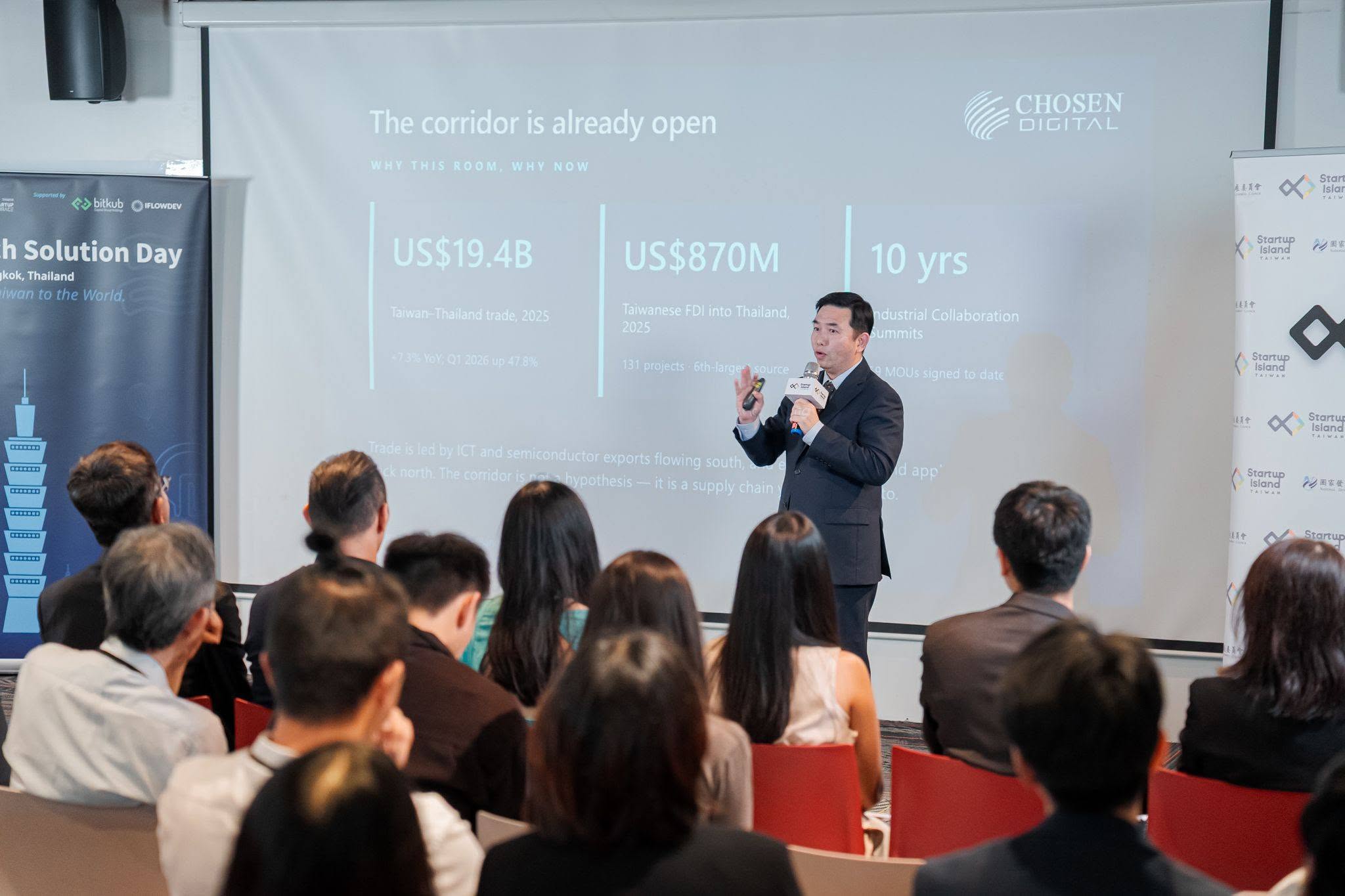 Worapoj CHOSEN’s Founder CEO is speaking as keynote of Synergies between Thailand & Taiwan Markets to share perspectives